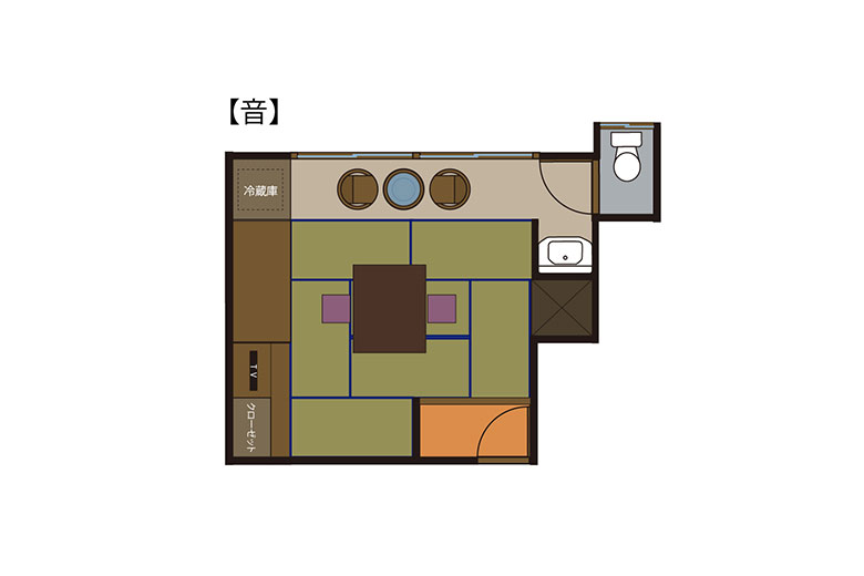写真:和室 音 間取り図