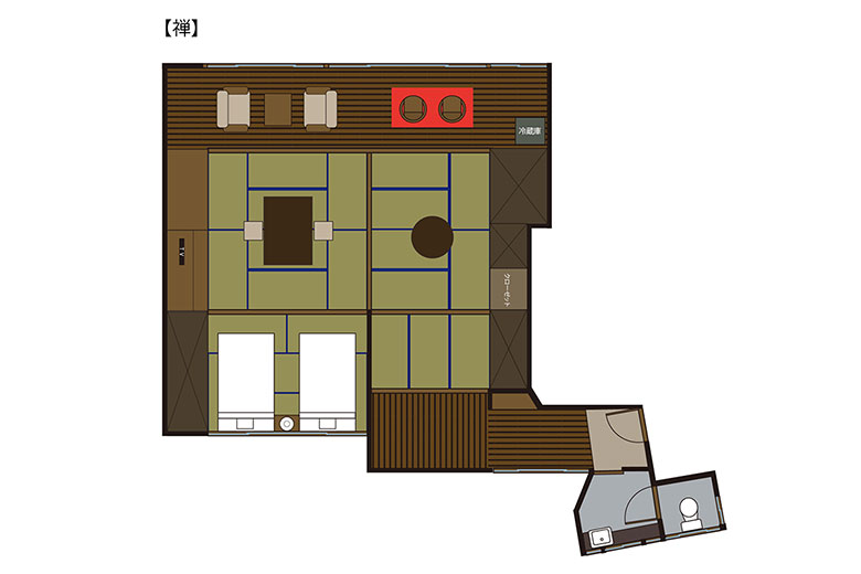 写真:和洋室 禅 間取り図